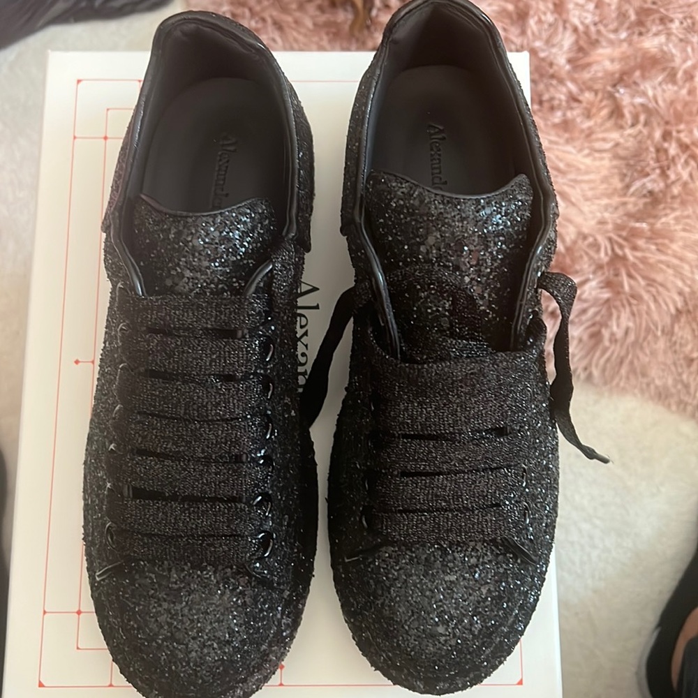 Authentic Black Glitter Alexander McQueen Sneakers